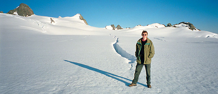 Clive Williamson on Franz Josef glacier, New Zealand